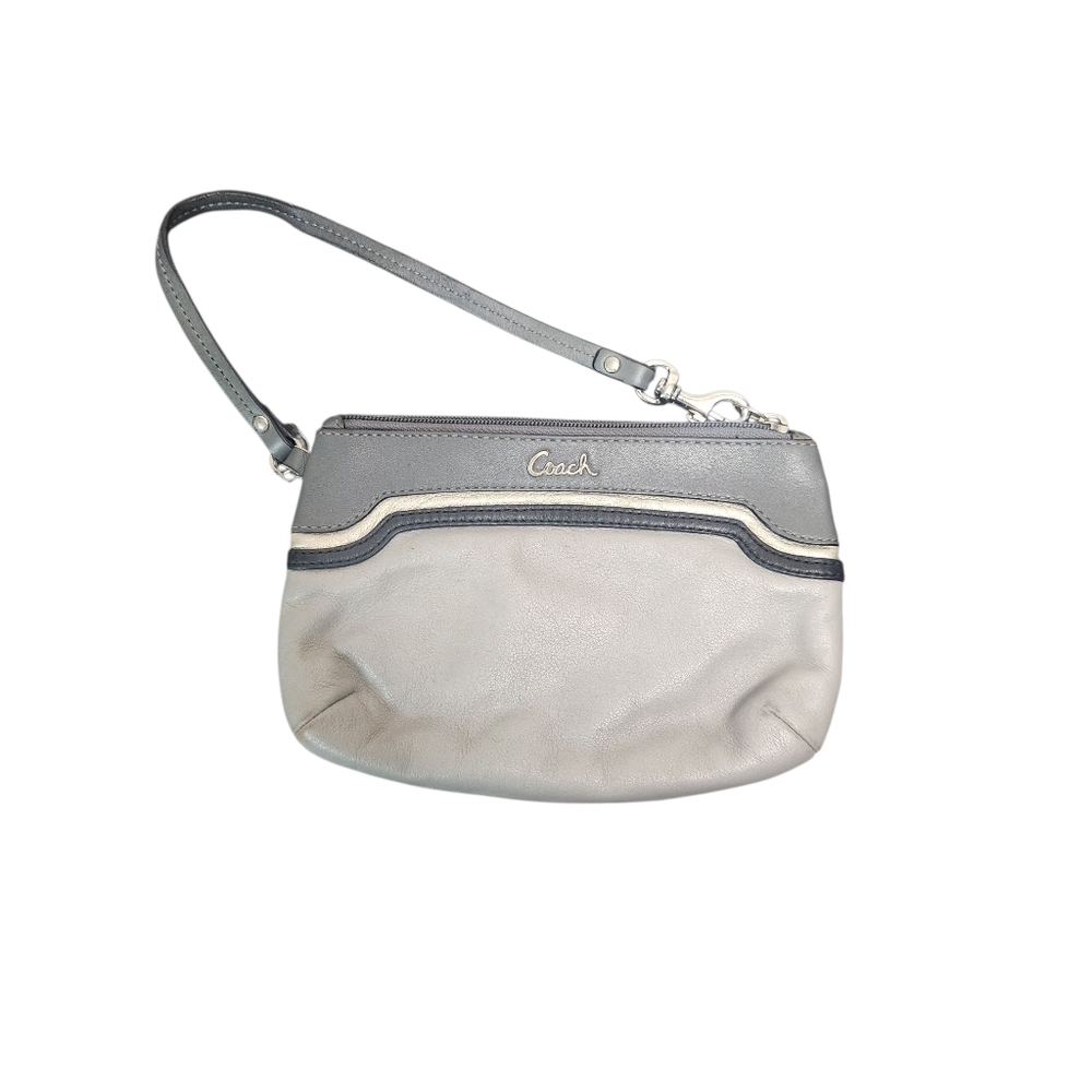 Coach Two-Tone Gray and Cream Wristlet